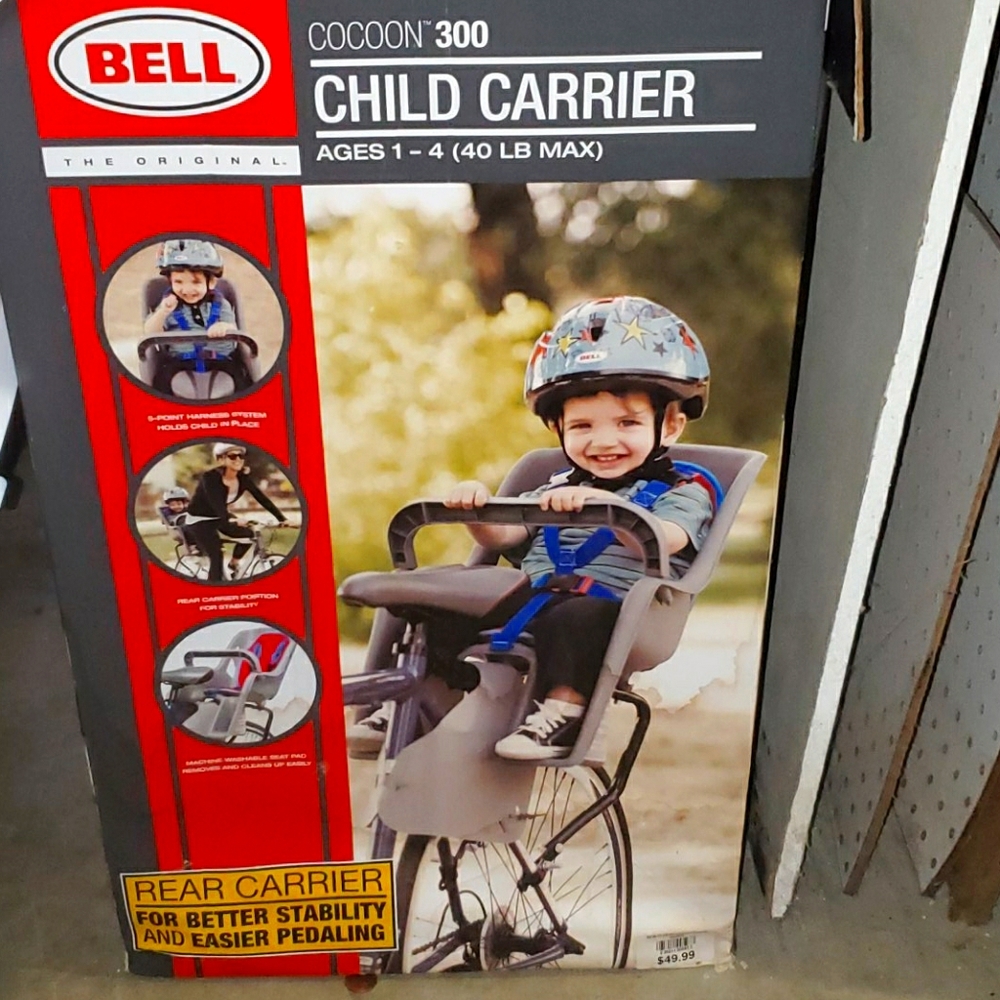 Bell Rear carrier kids seat for adult bicycle.